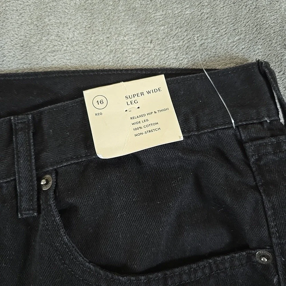 Universal‎ Threads  Jeans Womens 16R Black High-Rise Sailor Wide Leg Casual